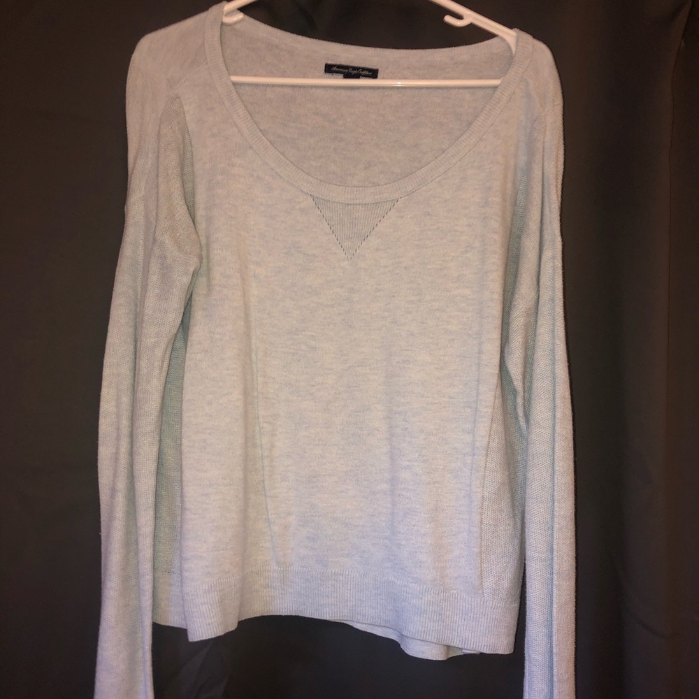 American Eagle Light Blue Long Sleeve Sweater
